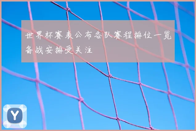 世界杯赛表公布各队赛程排位一览备战安排受关注